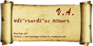 Várterész Albert névjegykártya